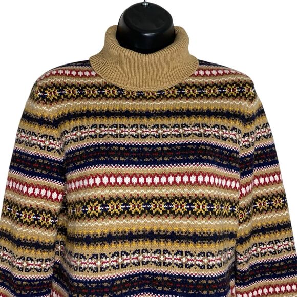 Brooks Brothers Sweater Womens S Merino Wool Turtleneck Preppy Nordic Red Fleece - Picture 5 of 11